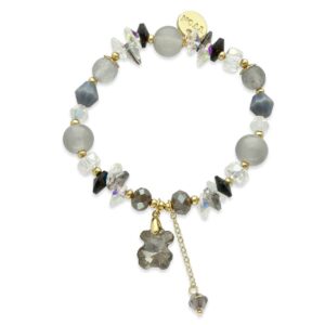 Yvon czarna bransoletka z misiem Lovely stones