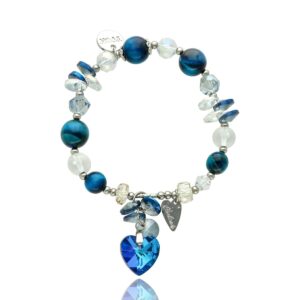 Yvon niebieska bransoletka Lovely stones z sercem