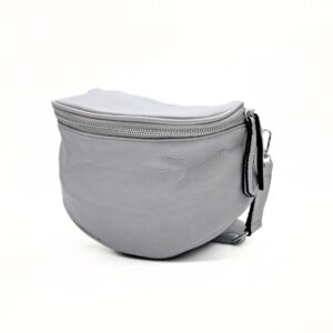 Torebka nerka firmy JGL Just Glamour w kolorze szarym ze srebrnymi suwakami