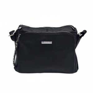 Torebka listonoszka firmy Silvia Rosa w kolorze czarnym dwukomorowa