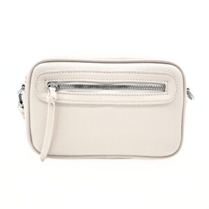 Torebka listonoszka firmy Paolo Bags w kolorze beżowym ze srebrnymi elementami