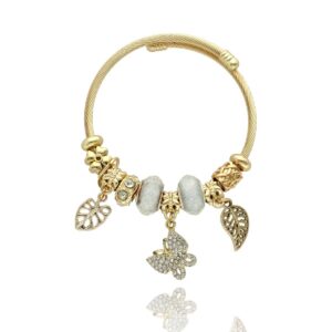 Bransoletka pandorka firmy Yvon w kolorze złotym ze stali szlachetnej