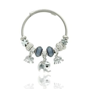 Bransoletka pandorka firmy Yvon w kolorze srebrnym ze stali szlachetnej