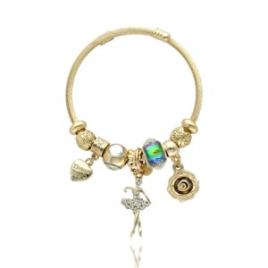 Bransoletka pandorka firmy Yvon w kolorze złotym ze stali szlachetnej