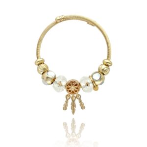 Bransoletka pandorka firmy Yvon w kolorze złotym ze stali szlachetnej