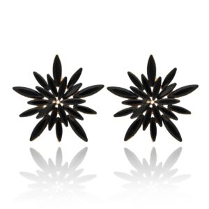 Kolczyki typu sztyfty firmy Yvon w kolorze czarnym ze szkła fasetowanego