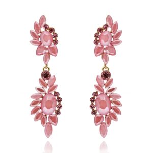 Kolczyki typu sztyfty firmy Yvon w kolorze różowym długie wiszące