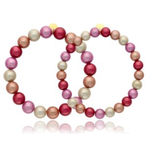 Bransoletki z serii Illusion 3D firmy Yvon w kolorach różowym i beżowym z koralików Miracle Beads