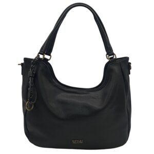 Torebka worek torebka na ramię firmy Coveri Collection w kolorze czarnym ze skóry ekologicznej