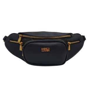 Torebka nerka firmy Enrico Coveri w kolorze czarnym ze złotymi elementami metalowymi