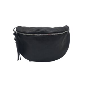 Torebka nerka firmy Paolo Bags w kolorze czarnym ze srebrnymi elementami metalowymi